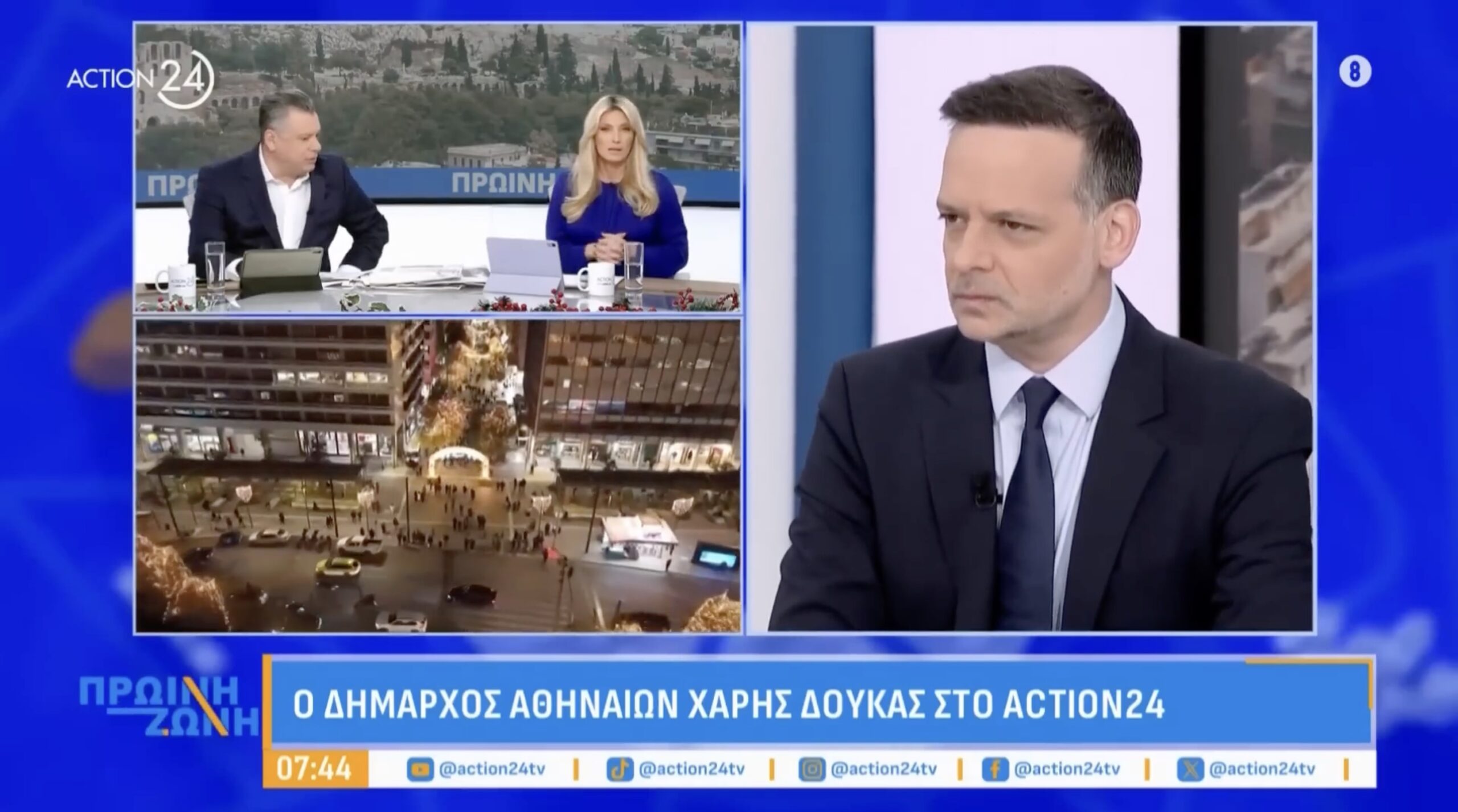 Συνέντευξη στο Action24 και στους δημοσιογράφους Ν. Υποφάντη και Α. Καϋμένου